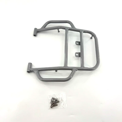 rack luggage rack handrail – Motorcycle frame - rear-rack-painted-silver-export-qualitywith-handrails