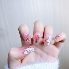 【仙女專屬】網紅手工歐式漸變冰透裸色純手工穿戴甲新春批發