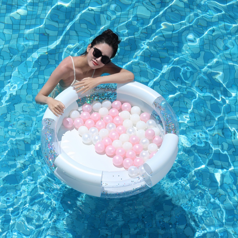 Piscina de sirena de ensueño doble anillo piscina infláble mariposa piscina de luz de luna espesa PVC hogar bebé de verano image 9