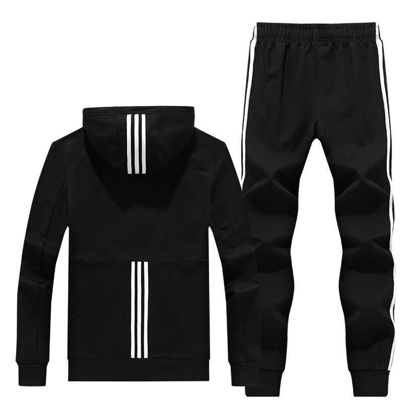 Tres barras transfronterizas juegos deportivos casuales chaquetas de primavera y otoño parejas de dos piezas juegos deportivos grandes comercio exterior image 4