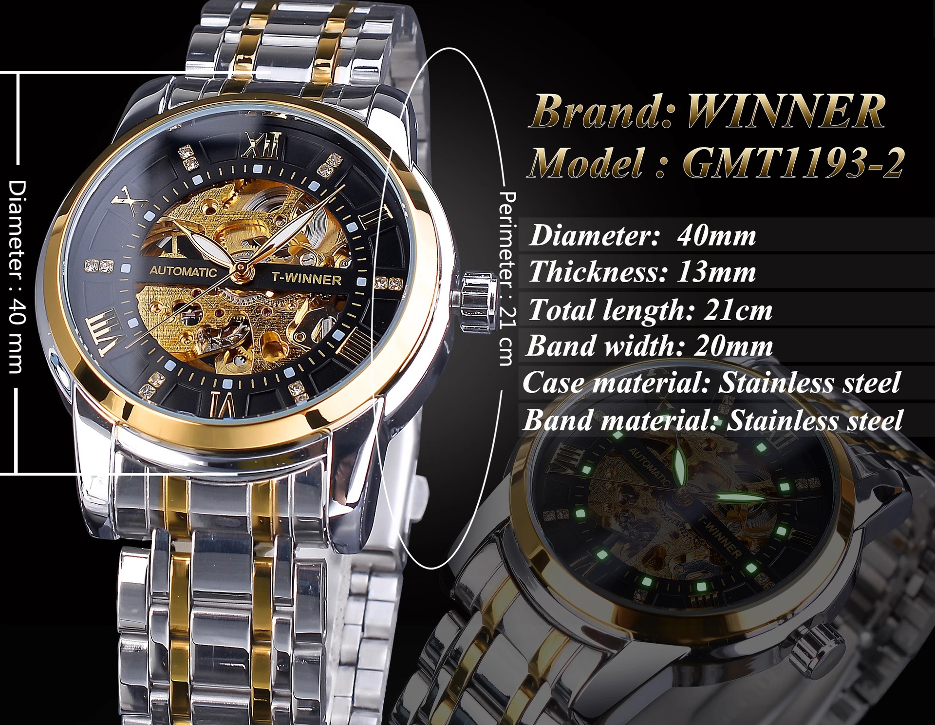 Winner Business Style Men's Waterproof Automatic Mechanical Watch Fashion Casual Hollow out Mechanical Watch_voghion.com
