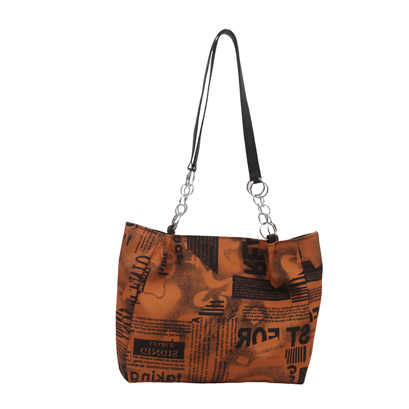 Bolsa de hombro de moda moda para mujeres 2025 nueva impresión de gran capacidad bolsa de mano simple de viaje bajo la axila