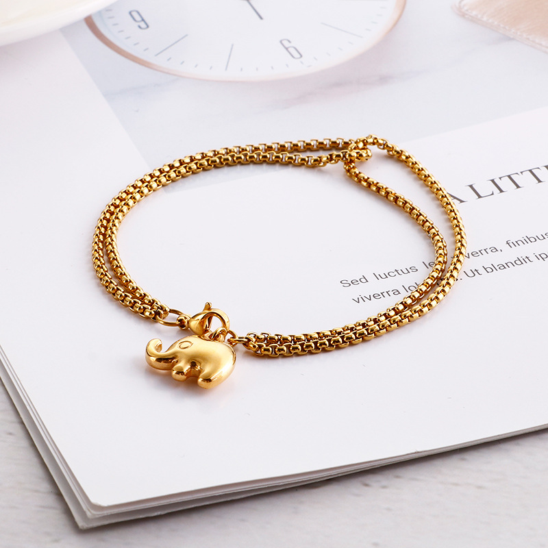 Daily Occasion 304 Stainless Steel Material Fashion Heart Shape Butterfly Titanium Steel Plating Bracelets