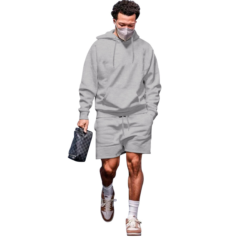 Transfronterizo 2023 Amazon Otoño e Invierno nuevos hombres sueltos traje con capucha casual todo-juego fleece forrado pareja traje hombres