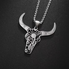 速卖通新品热销时尚牛头不锈钢项链个性轻奢百搭朋克风高级感项饰