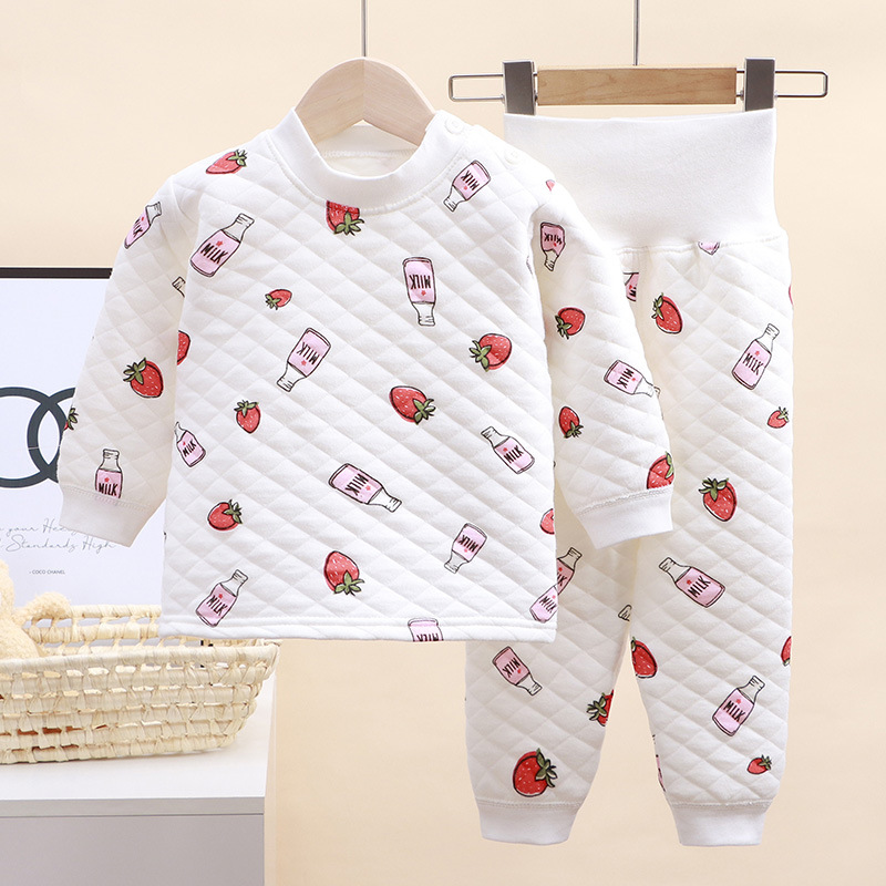 Quilted-strawberry warm suit