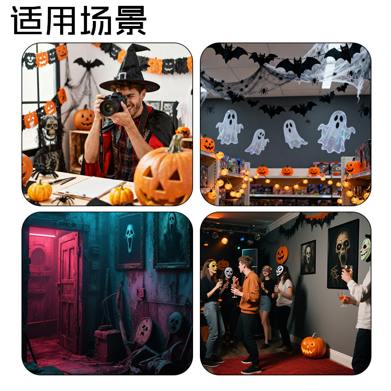 fiesta máscara de esqueleto dientes largos demonio esqueleto mitad cara máscara de lobo detrás máscara gigante disfraz de Halloween