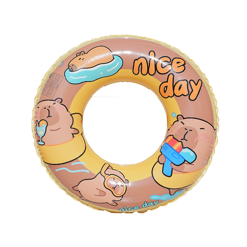 Anillo de natación infantil de dibujos animados en stock, flotador inflable para axilas, flotador grueso para bebé, anillo flotante, anillo de natación para agua al por mayor.
