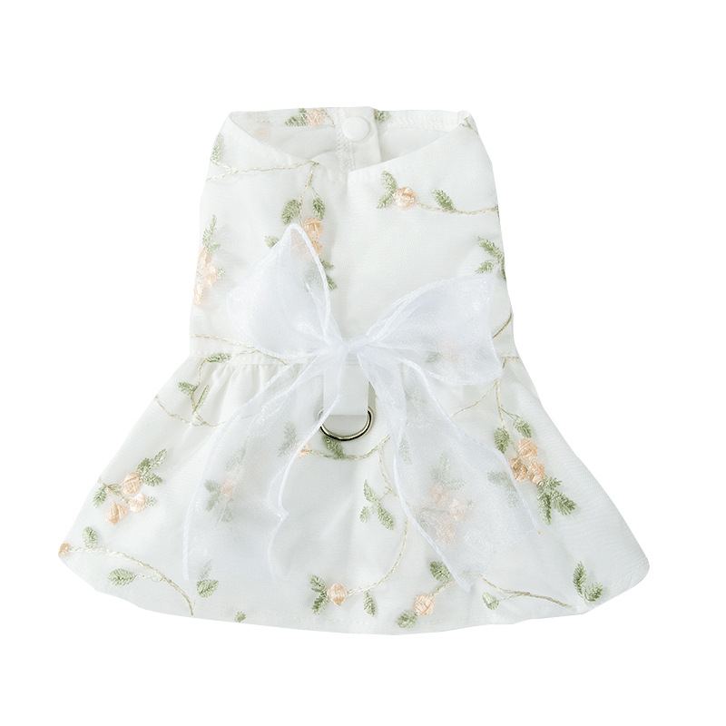 Primavera y verano perros flor tridimensional bosque hada vestido gato falda de dos patas mascotas Teddy prendas de vestir