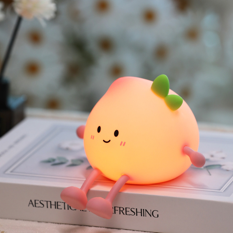 新商品創意小屁桃小夜灯充電眼保護ベッドの赤ちゃん授乳タッチ寝室かわいい睡眠灯|undefined