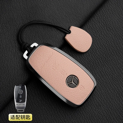 Car key bag, Key Case Gle Gtr Gt50 - 1-sakura-pink-a-style-3-button-mercedes-benz-amg-simple-rope-french-goat-leather