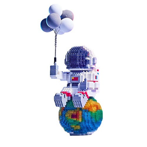Compatible LEGO minifigure astronaut building block pen holder educational DIY toy for boys and girls, gift, desk decoration