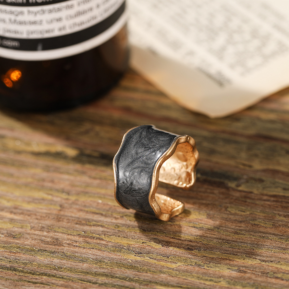 fashion simple spray color open alloy ring