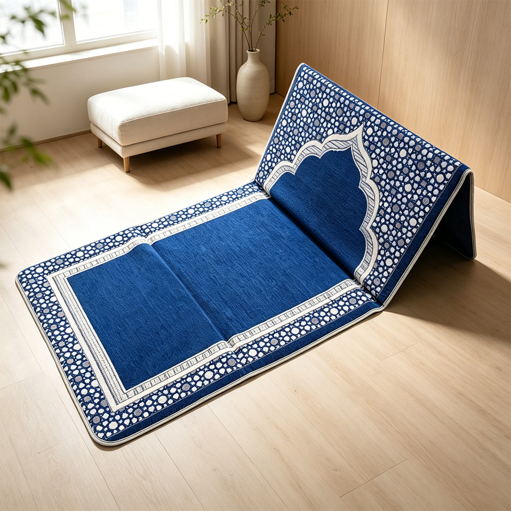 Three-fold backrest chair cushion integrated storage prayer mat Middle East best-selling prayer mat source manufacturer direct sales