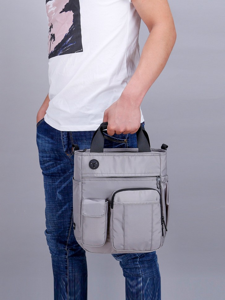 Bolso de hombro de un solo hombre bolso de mano multifuncional de ocio viaje de negocios bolsa de computadora de archivo de tela de nylon