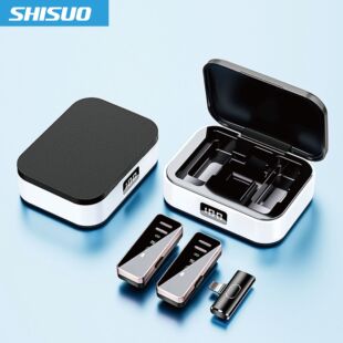 Wireless collar clip microphone S18 mobile phone live broadcast noise reduction collar clip-type one-to-two recording digital display charging warehouse microphone