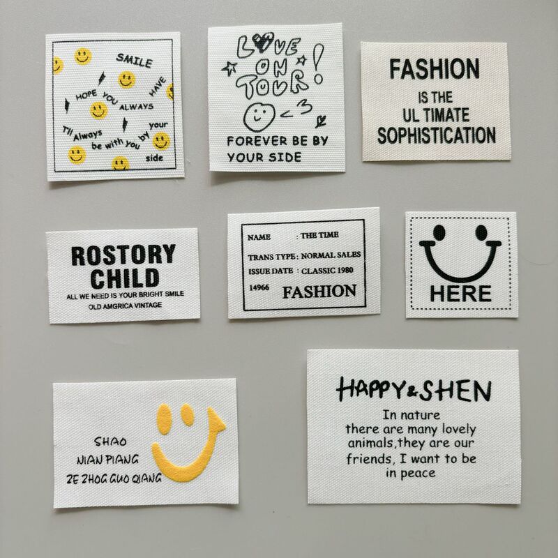 Fashionable English Letter Fabric Labels for Clothing Decoration, Fabric Patches, Printed Labels, Collar Labels, Wash Labels, Trademarks, Handmade Trendy Brands Fashionable English Letter Fabric Labels for Clothing Decoration, Fabric Patches, Printed Labels, Collar Labels, Wash Labels, Trademarks, Handmade Trendy Brands