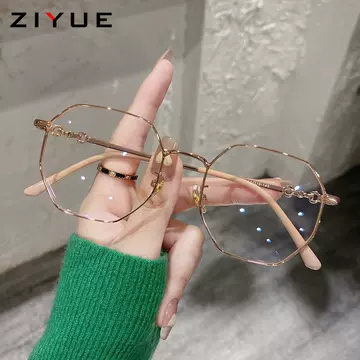 Polygon Slimming Optical Glasses Women's Retro Fashion Gold Glasses Frame Can be Equipped with Anti-Blue Light Myopia Glasses - ShopShipShake