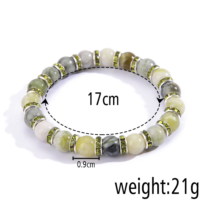 Fashion Gradient Color natural stone Plating Rhinestones Bracelets 1 Piece