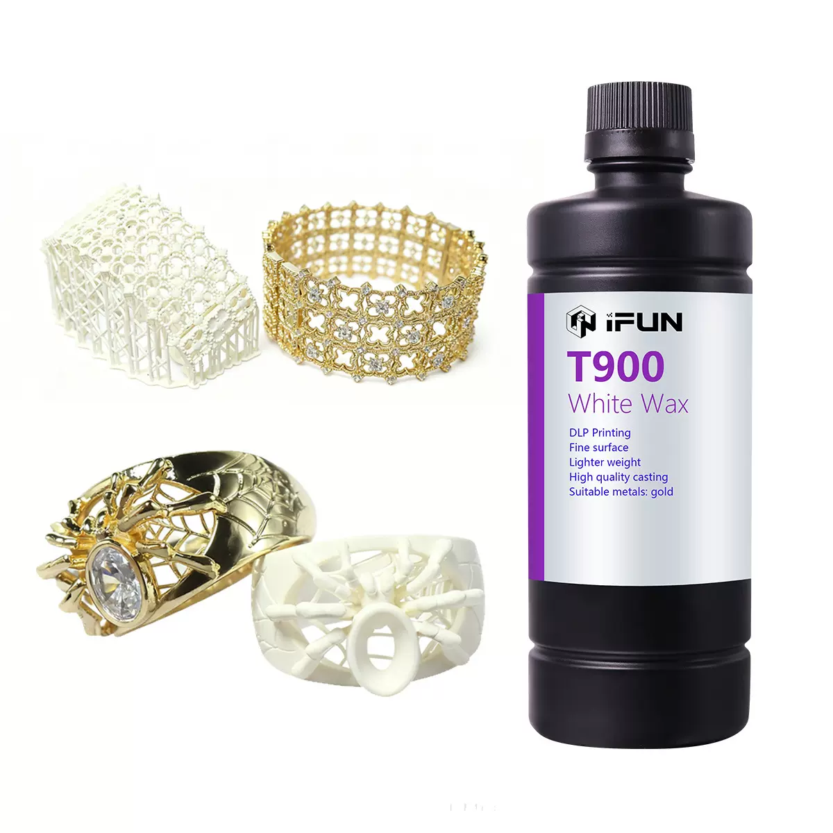 ifunT900白蜡树脂用于失去蜡铸造，表面光滑，燃烧无灰烬