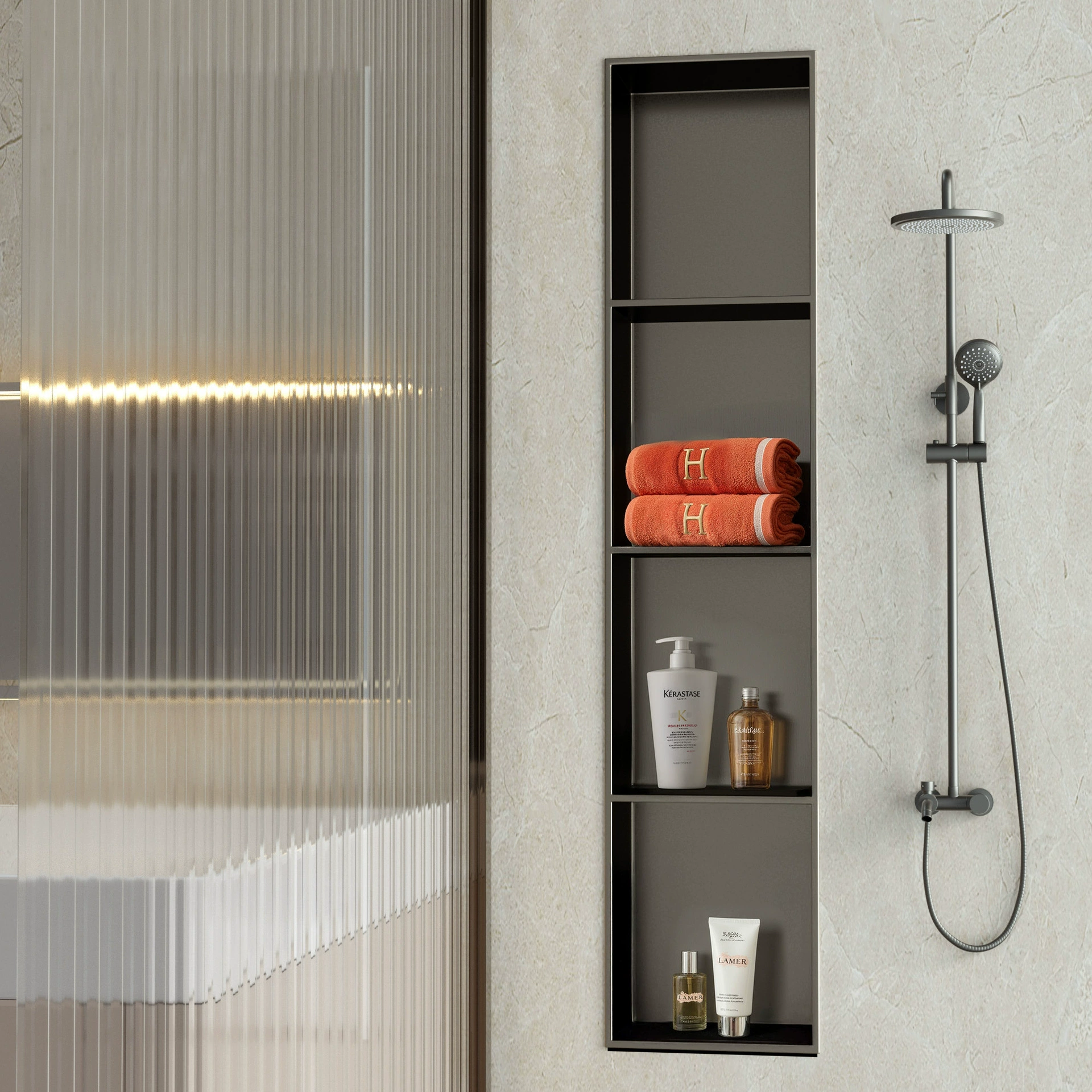 Встроенная ниша из нержавеющей стали для гостиной, ванной комнаты, металлическая полка для хранения, встроенная настенная полка для хранения, нишевый шкаф