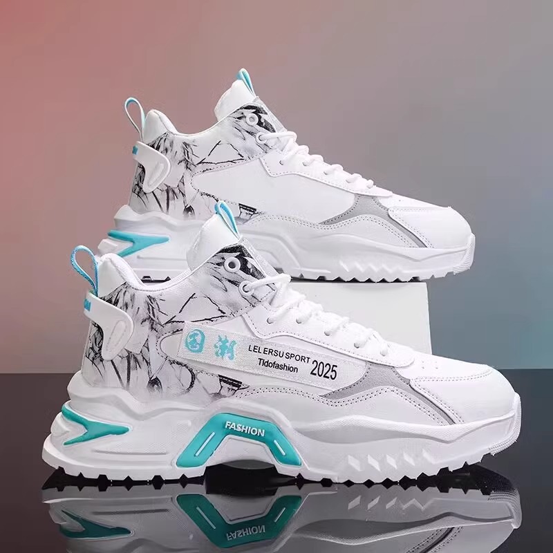 Autumn Men's Shoes 2024 New High-top Torre Shoes Teenager Trendy White Running Casual Shoes All-match sneaker