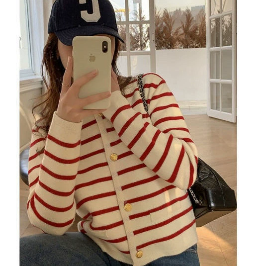 Вязаный осенний кардиган, короткая кофточка, куртка, стиль Chanel, французский стиль, свободный крой