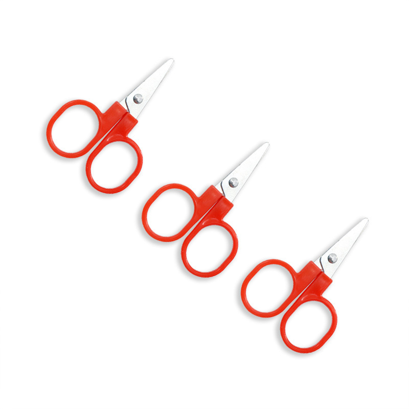 Tijeras pequeñas rojas, kit de costura, tijeras a juego, mini estudiantes, tijeras portátiles, tijeras cortadas en papel hechas a mano para bebés