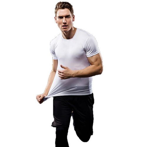 Cross-border European and American size short-sleeved fitness clothing quick-drying tight-fitting sports T-shirt running men's PRO elastic training suit breathable 