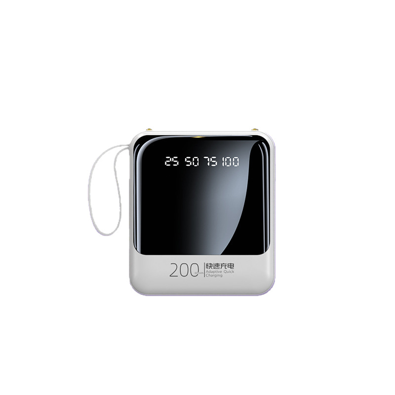 Wholesale Mini small charging treasure 20000 mA large capacity with line Mobile Power gift printed LOGO