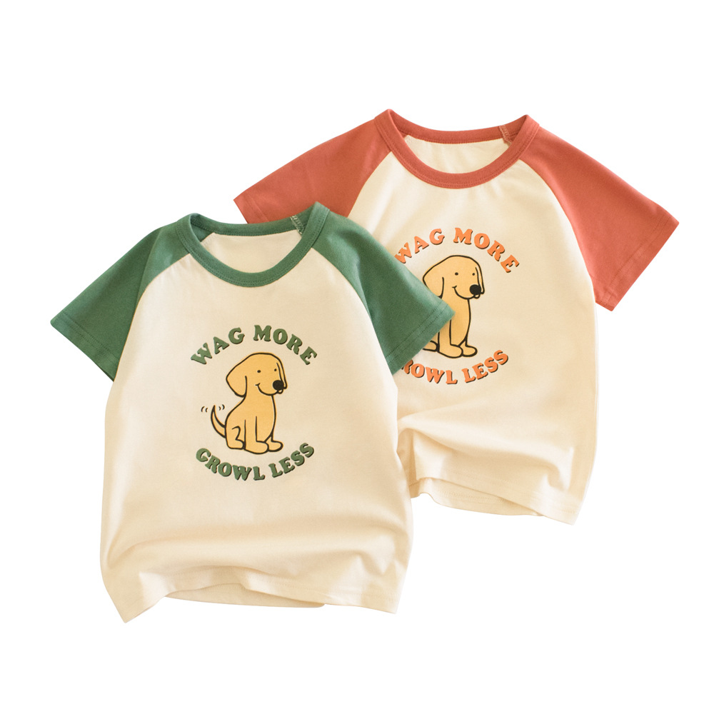 27kids ropa para niños coreanos camiseta para niños algodón verano nuevo estilo ropa para bebés para hombres camisa de fondo manga corta cabello de una pieza