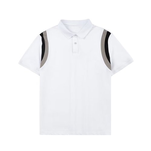 Summer pique polo shirt cotton short sleeve men Korean style patchwork striped T-shirt retro stylish half sleeve white Paul shirt