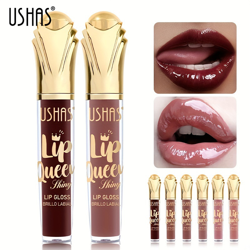USHAS matte Lipgloss-Pailletten für lang anhaltende, feuchtigkeitsspendende, nicht an der Tasse haftende flüssige Kosmetika_voghion.com