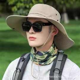 男士帽子户外防晒钓鱼帽 大沿遮阳时尚休闲渔夫帽 钓鱼登山奔尼帽