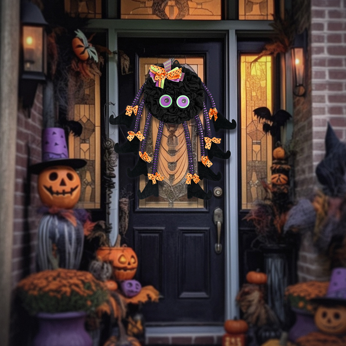 Jõulukaunistus kaheksajalg pärg kõrvits ämblik pealuu peo paigutus ripatsehted Halloweeni lill_voghion.com