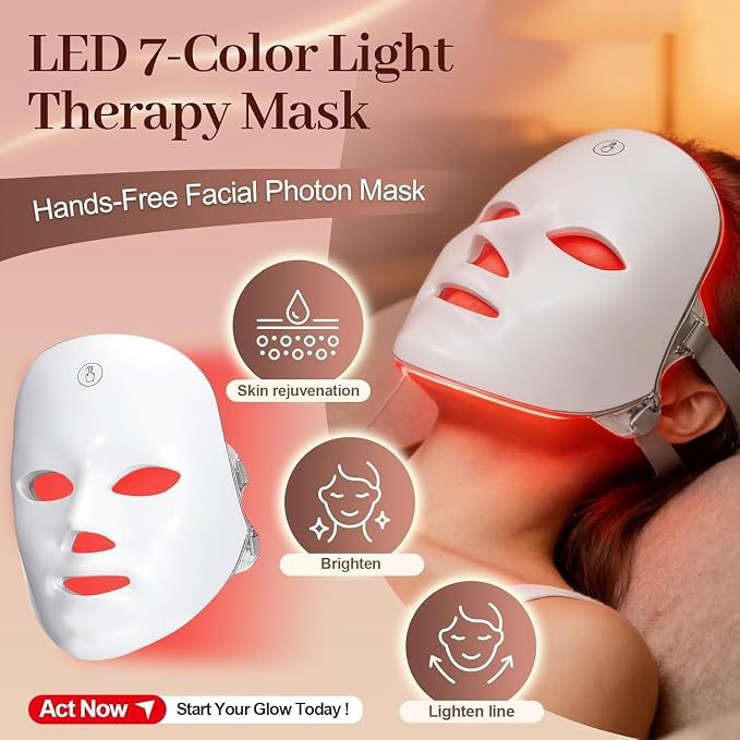 Cross-border Rechargeable Manual Touch-type Led Beauty Mask,...
