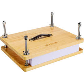 跨境竹木夹书器带提手厨房豆腐压榨机木制手工古籍修复卷边书器