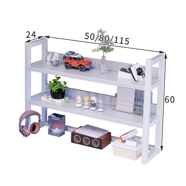 Estante de escritorio pequeño estante de hierro forjado multicapa simple estante de escritorio de oficina estante de almacenamiento de escritorio de escritorio