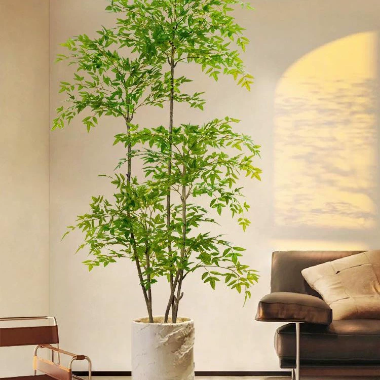 Растения Nantianzhu посадка в горшке комнатная большая бионическая зеленая посадка украшение гостиной светлая роскошь декоративный цветок поддельное дерево