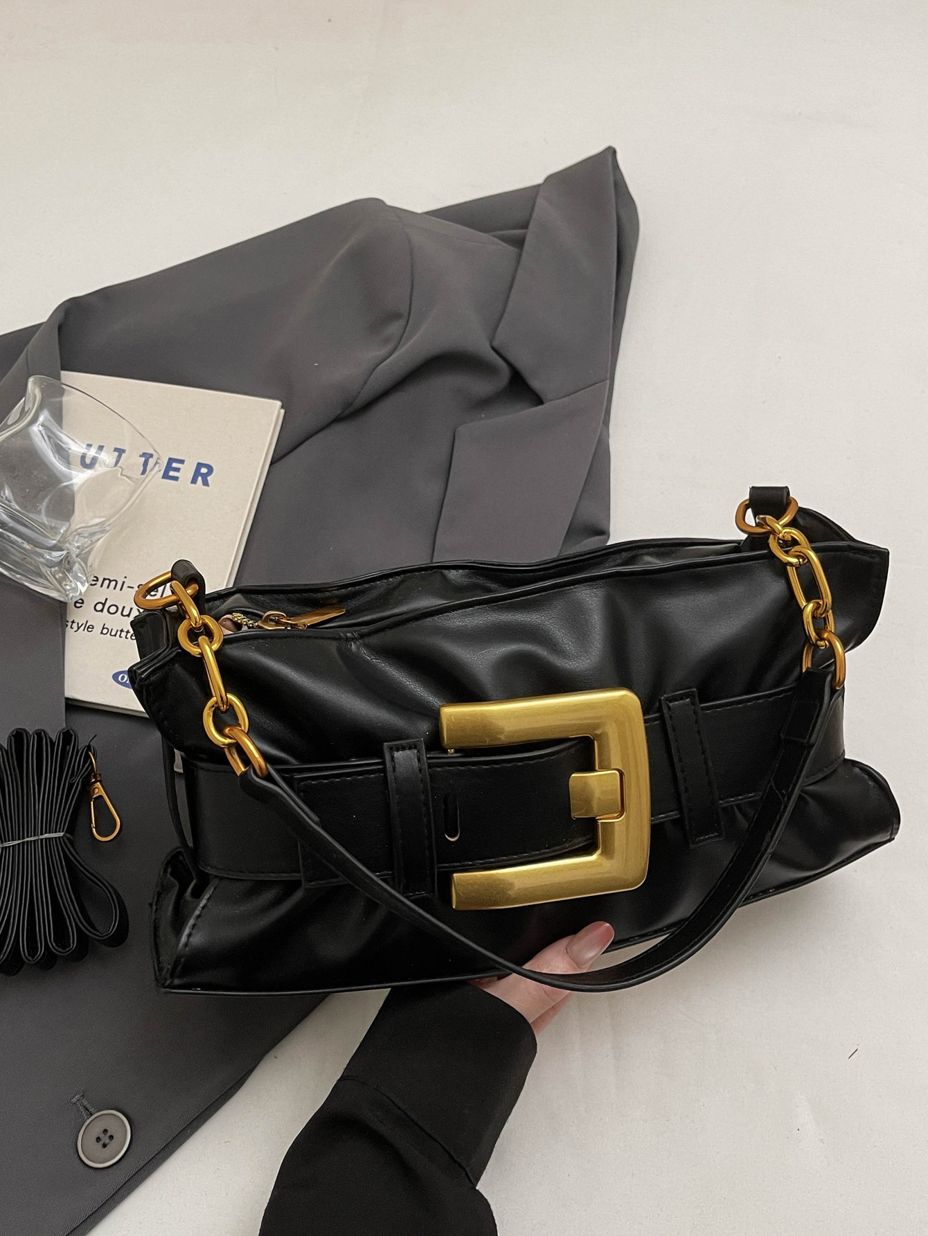 Bolso de tendencia transfronteriza de comercio exterior para mujeres 2026 nuevo bolso de textura de pulpa, bolso de lujo ligero, bolso de hombro dulce de una sola mujer
