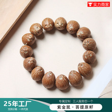 紫金鼠菩提手串文玩收藏紫金鼠光珠佛珠龙眼菩提原籽厂家