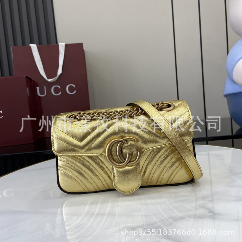 New Foreign Trade Classic Gucci Gg Women's Bag Marmont Series Small Shoulder Bag Cloud Bag Single Shoulder Crossbody Bag