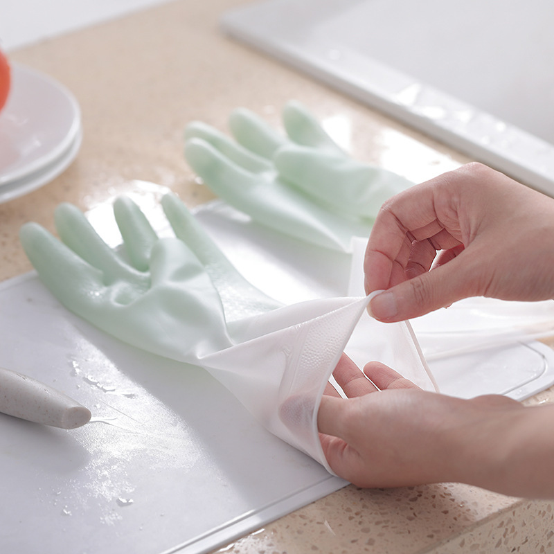 Gradiente guantes de limpieza doméstica cocina aumentada guantes de lavandería duraderos guantes de látex impermeables