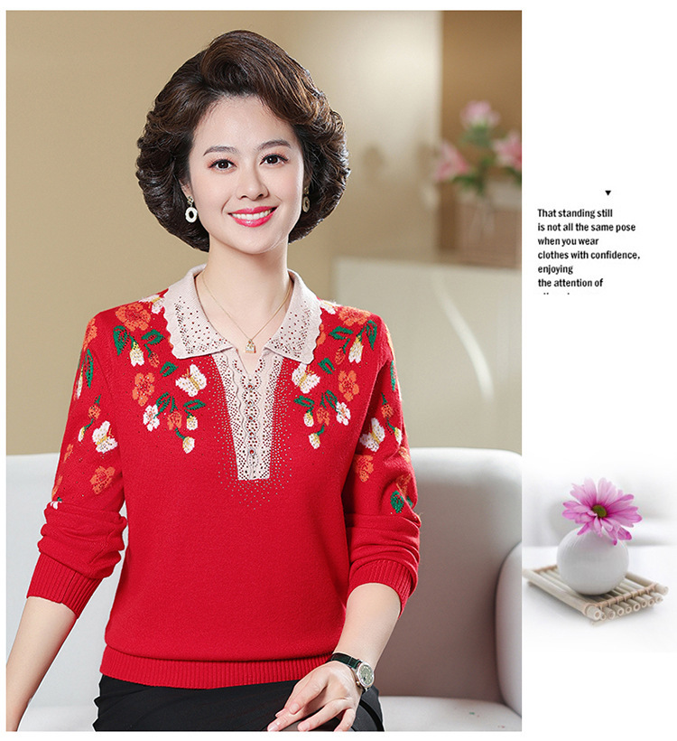 E5938 1000K ÁO LEN NỮ TAIRYA ÁO LEN MÙA XUÂN THU ĐÔNG TRUNG NIÊN KÍN CỔ THỜI TRANG NỮ G03 SẢN PHẨM MỚI