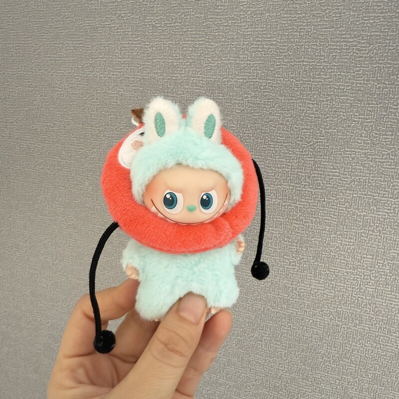迷你版4.0LABUBU搪胶脸毛绒盲盒玩偶衣服圣诞套装小鼻嘎心底密码|undefined