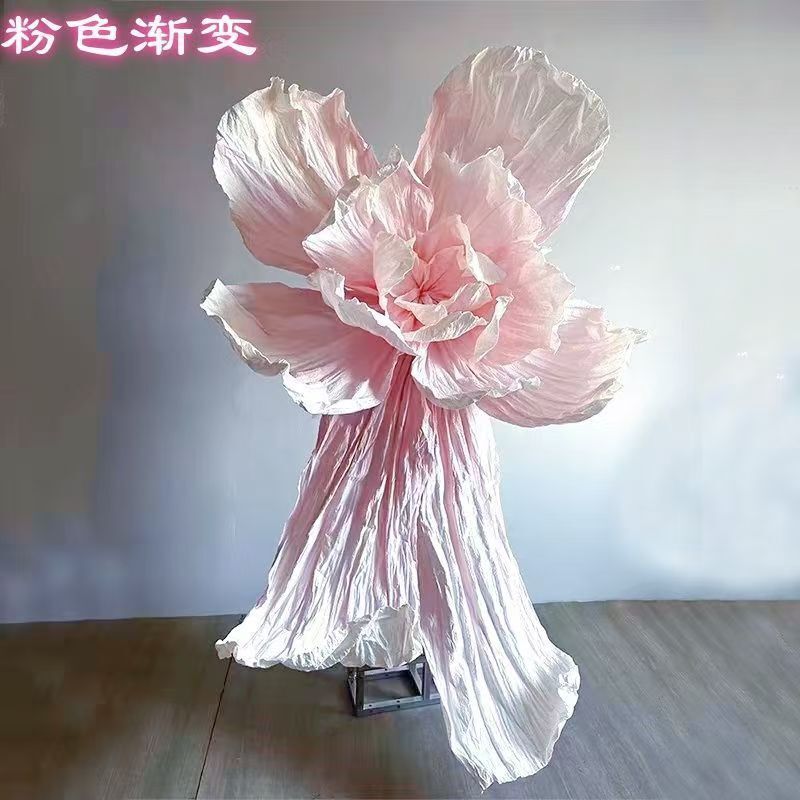 礼婚庆纸艺仿真花手工褶皱美塑花婚庆路引道具装饰橱窗美陈装饰品|undefined