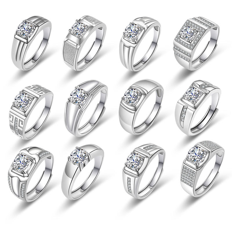 Factory direct imitation moissanite classic couple ring 1 karat ring men's ring live supply