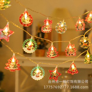 led christmas light string battery box santa claus snowflake elk christmas tree decoration light string festive atmosphere lights
