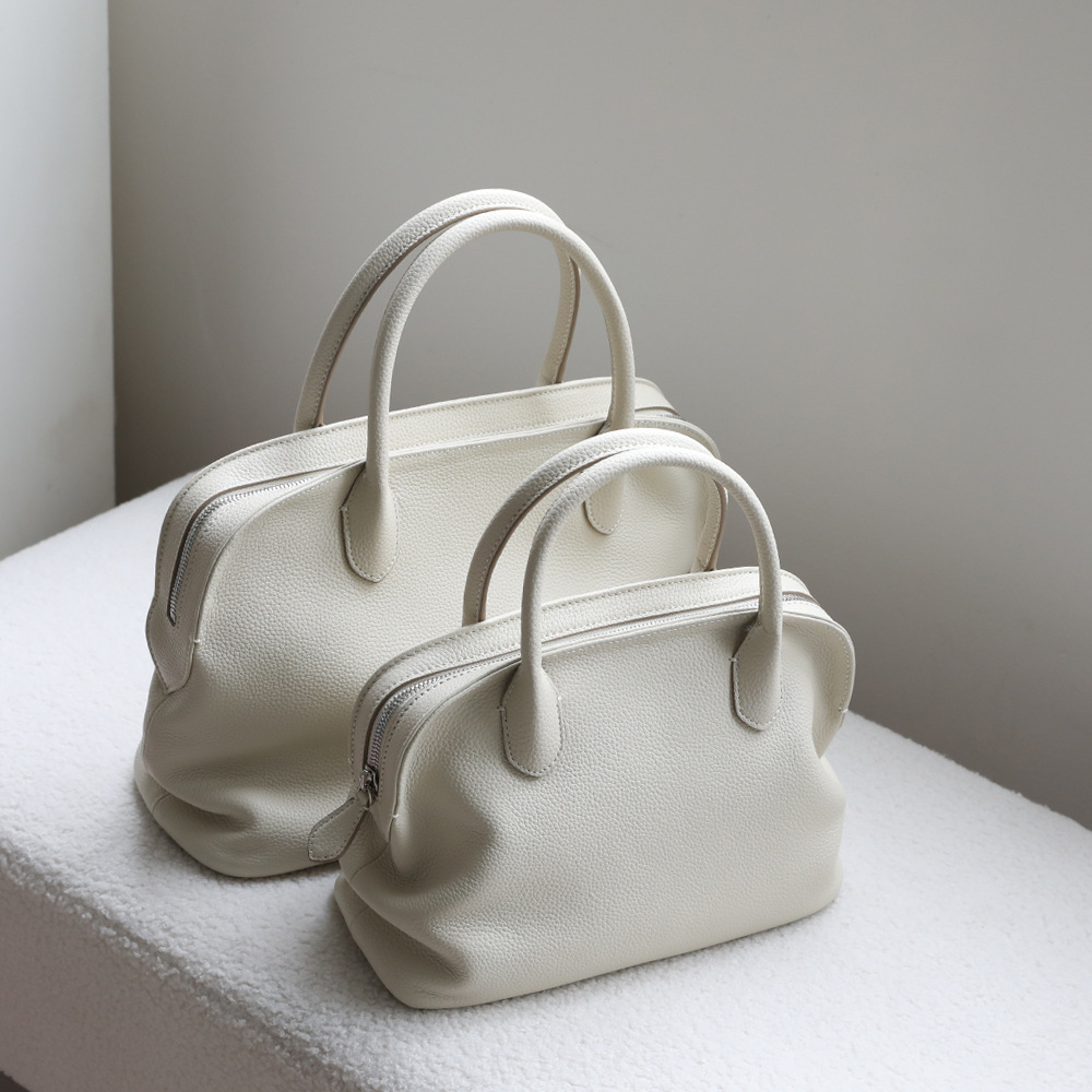 2026 Spring New Top Grain Cowhide Large Capacity Genuine Leather Tote Bag Commuter Shell Handbag For Women - Thumbnail 2