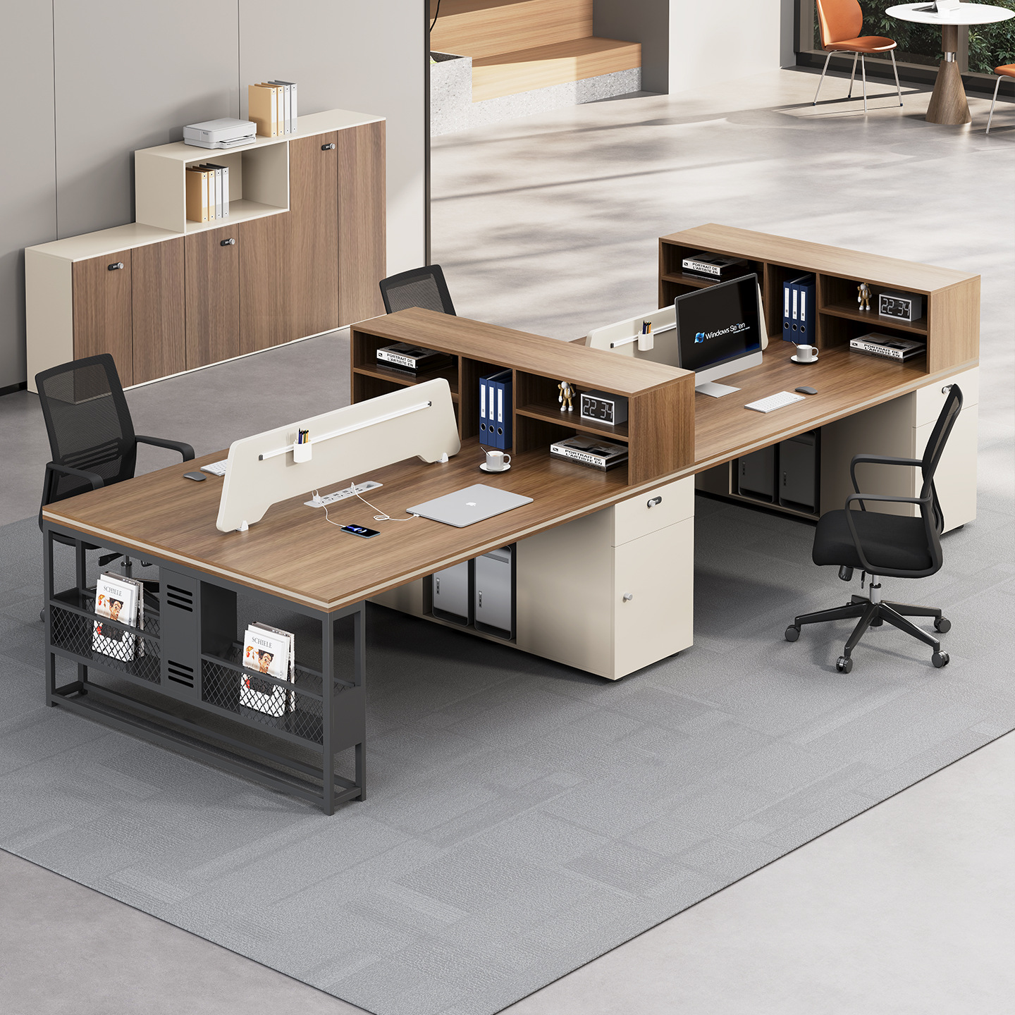 办公桌员工位加厚职员财务桌时尚办公室家具简约现代员工桌椅组合